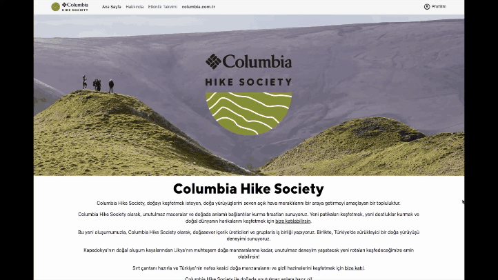 Columbia Hike Society Türkiye